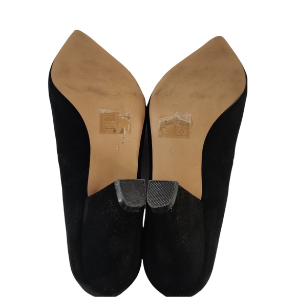 ASOS Black Faux Suede High Vamp Court Cone Heel Pumps 8 - Picture 11 of 12